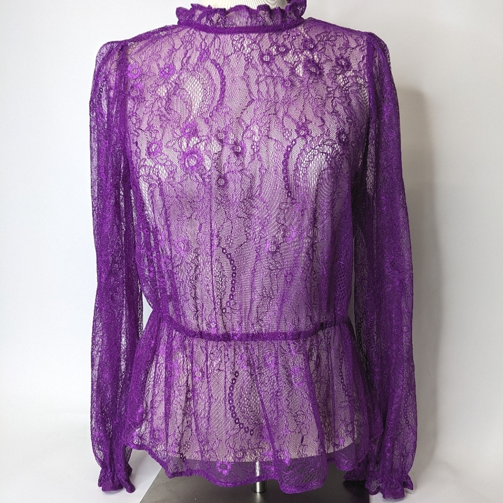 Banana Republic Lace Fuchsia Blouse Size S